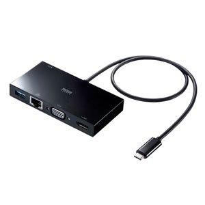 USB-3TCH30BK / USB Type-Cモバイルドッキングステーション(USB3.2 Gen1・LAN・HDMI・VGA)
