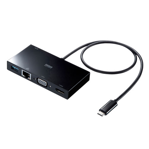 USB-3TCH30BK / USB Type-Cモバイルドッキングステーション（USB3.2 Gen1・LAN・HDMI・VGA）