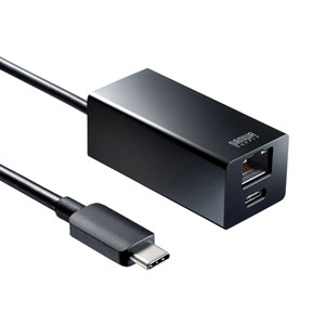 USB-3TCH32BK / USB Type-C ギガビットLANアダプタ(USBハブ付)
