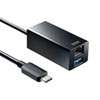 USB-3TCH33BK / USB Type-C ギガビットLANアダプタ（USBハブ付）