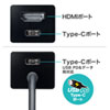 USB-3TCH34BK / USB Type-C HDMI変換アダプタ（USBハブ付）