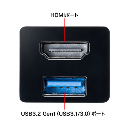 USB-3TCH35BK / USB Type-C HDMI変換アダプタ（USBハブ付）