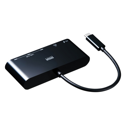 USB-3TCH6BK / 有線LANアダプタ付きUSB　Type-Cハブ（ブラック）