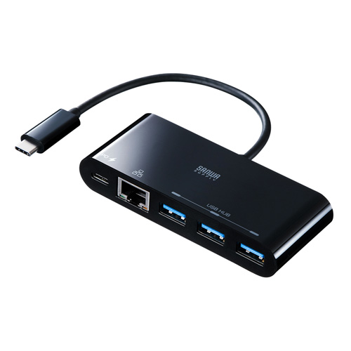 USB-3TCH6BK / 有線LANアダプタ付きUSB　Type-Cハブ（ブラック）