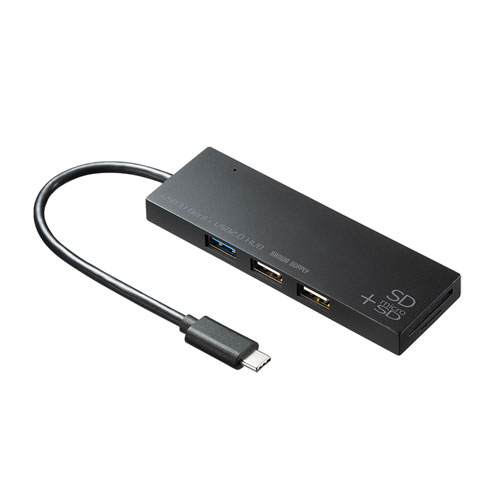 USB-3TCHC16BK【USB Type-Cコンボハブ （カードリーダー付き)】USB