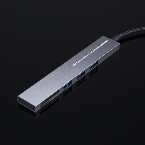 USB-3TCHC20MS / USB 5Gbps 3ポート スリム ハブ（カードリーダー付き・Type-C接続）