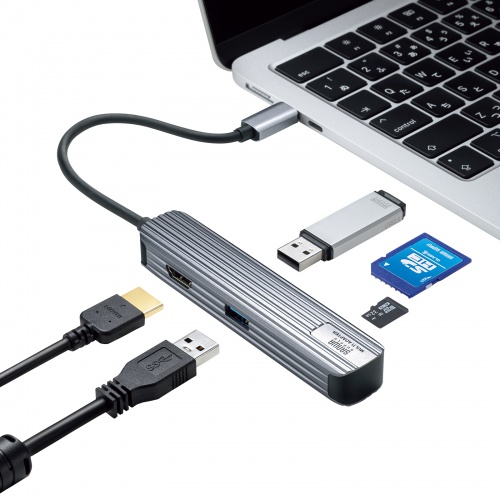 USB-3TCHC5S / USB Type-Cマルチ変換アダプタ（HDMI＋カードリーダー付き）