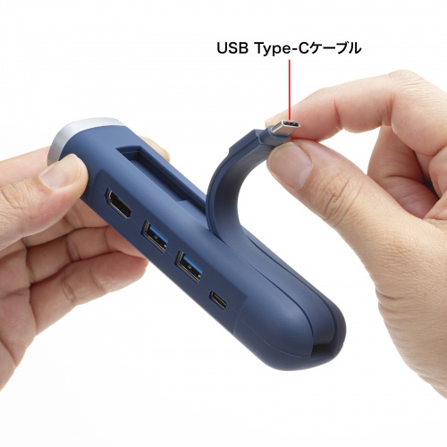 USB-3TCHLP10NV / USB Type-Cモバイルドッキングステーション（HDMI＋LAN付）ネイビー