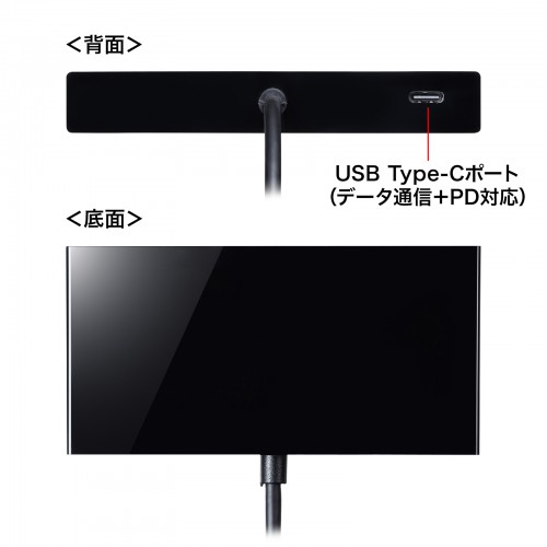 USB-3TCV1BK / VGA付USB Type-Cハブ