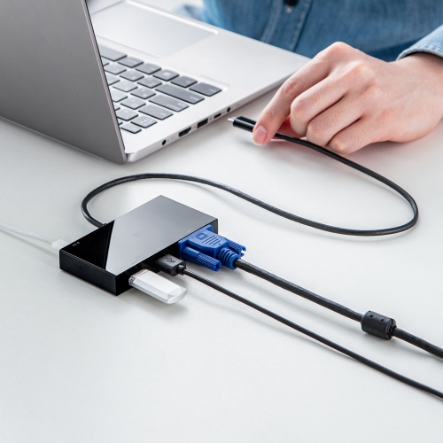 USB-3TCV1BK / VGA付USB Type-Cハブ