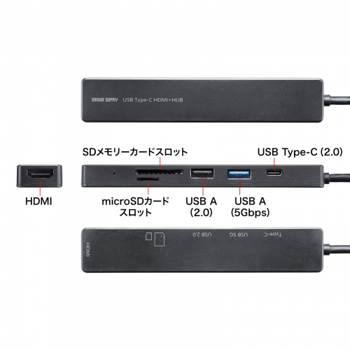 USB-5TCHC26BK / HDMIポート付 USB Type-Cドッキングハブ