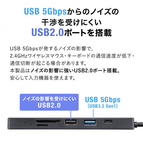 USB-5TCHC26BK / HDMIポート付 USB Type-Cドッキングハブ