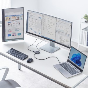 4K/60Hzの2画面出力に対応。60cmロングケーブル付き薄型Type-Cハブを発売
