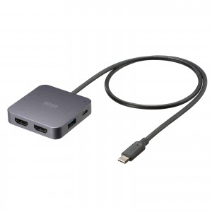 USB-5TCHHP32BK / 2画面出力対応HDMI付USB Type-Cハブ