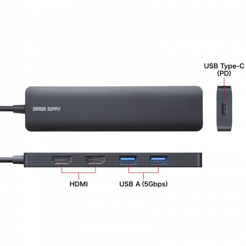 USB-5TCHHPS22BK / USB Type-C ドッキングステーション