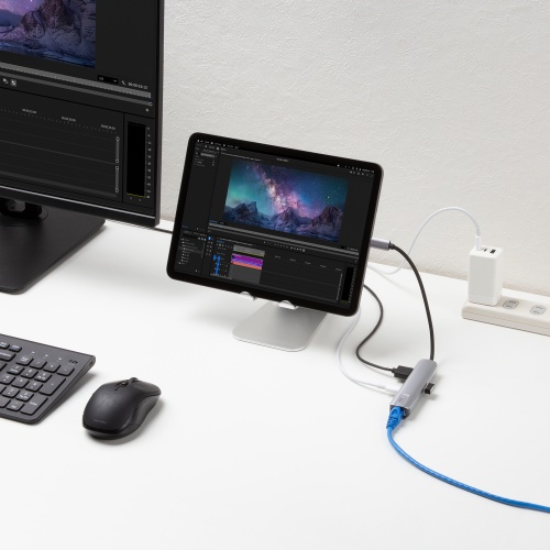 USB-5TCHLP7S【USB Type-C スリムドッキングハブ】アルミ＋放熱構造の