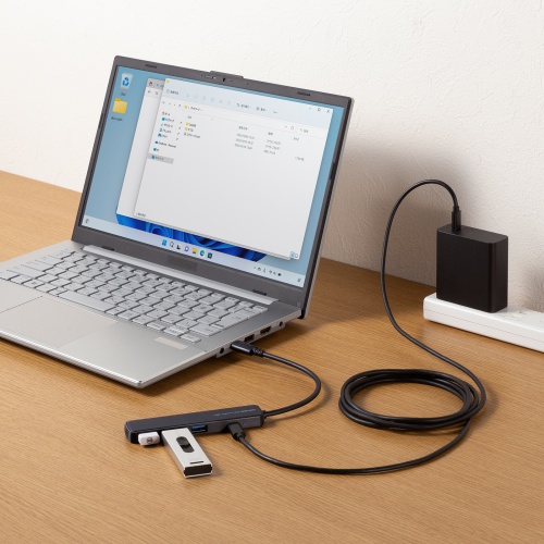 USB-5TCP35BK / USB 5Gbps Type-C ハブ（4ポート・PD対応）
