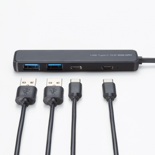 USB-5TCP36BK / USB 5Gbps Type-C ハブ（4ポート・PD対応）