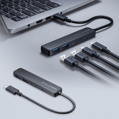 USB-5TCP36BK / USB 5Gbps Type-C ハブ（4ポート・PD対応）