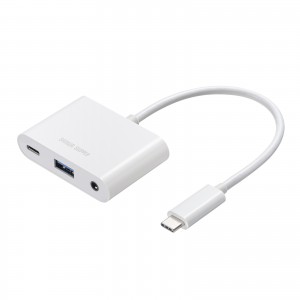 USB-5TCPA23W / イヤフォンジャック付きType-Cハブ