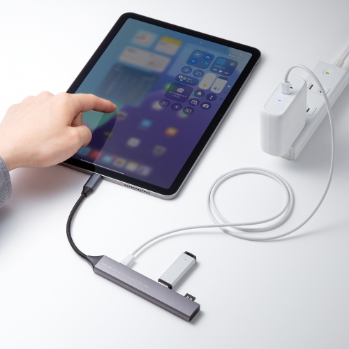 USB-5TCPC28GM / USB 5Gbps 3ポート スリム ハブ（カードリーダー付き）