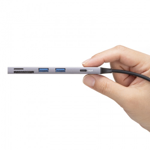USB-5TCPC28GM / USB 5Gbps 3ポート スリム ハブ（カードリーダー付き）