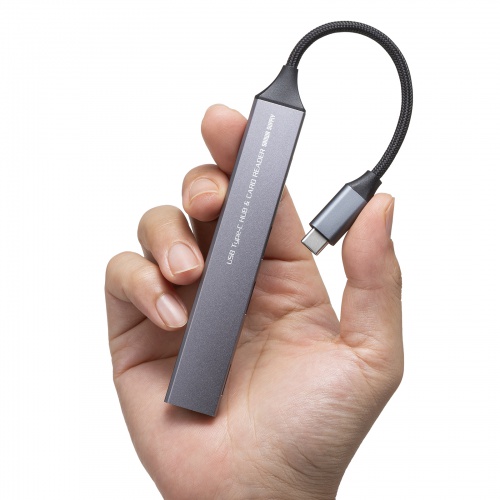 USB-5TCPC28GM / USB 5Gbps 3ポート スリム ハブ（カードリーダー付き）