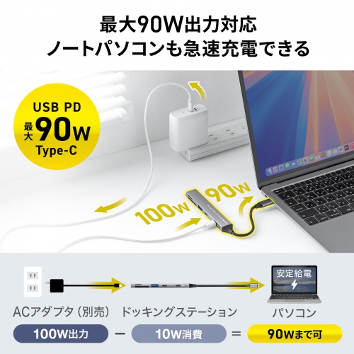 USB-5TCPC29GM / USB 5Gbps 3ポート スリム ハブ（カードリーダー付き）