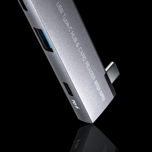 USB-5TCPC30GM / USB 5Gbps 2ポート スリムハブ（カードリーダー付き）