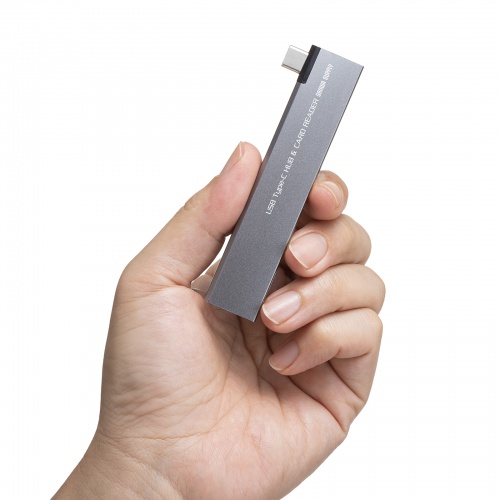 USB-5TCPC30GM / USB 5Gbps 2ポート スリムハブ（カードリーダー付き）