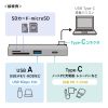 USB-5TCPC30GM / USB 5Gbps 2ポート スリムハブ（カードリーダー付き）