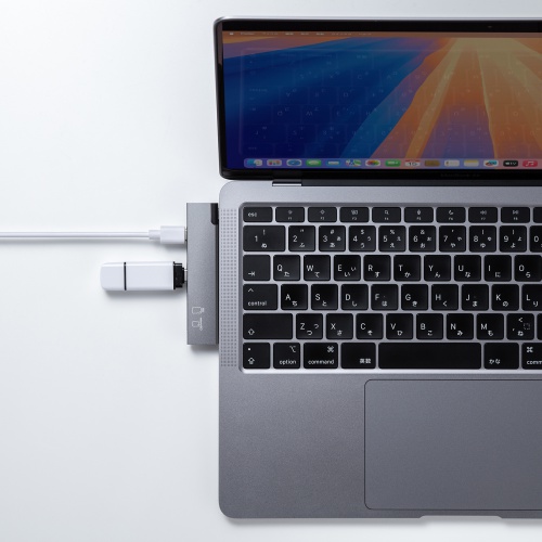 USB-5TCPC31GM / USB 5Gbps 2ポート スリム ハブ（カードリーダー付き）