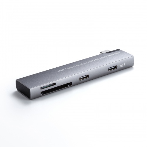 USB-5TCPC31GM / USB 5Gbps 2ポート スリム ハブ（カードリーダー付き）