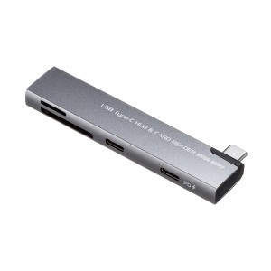 USB-5TCPC31GM / USB 5Gbps 2ポート スリム ハブ(カードリーダー付き)