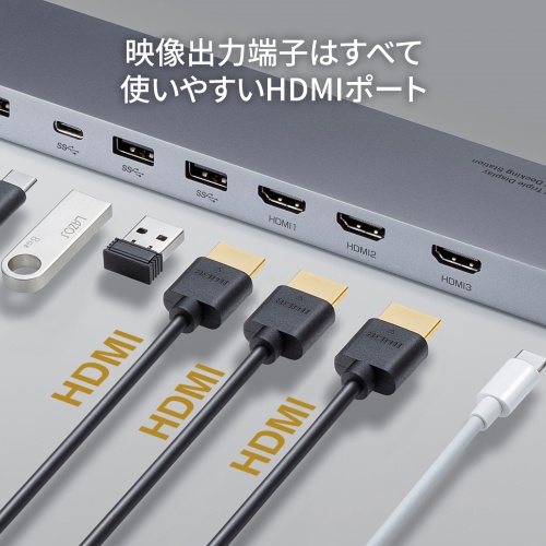 USB-CVDK13 / USB Type-Cドッキングステーション（HDMI×3画面出力対応）