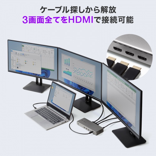 USB-CVDK20 / ドッキングステーション（HDMI/DisplayPort×4K×3画面出力対応）