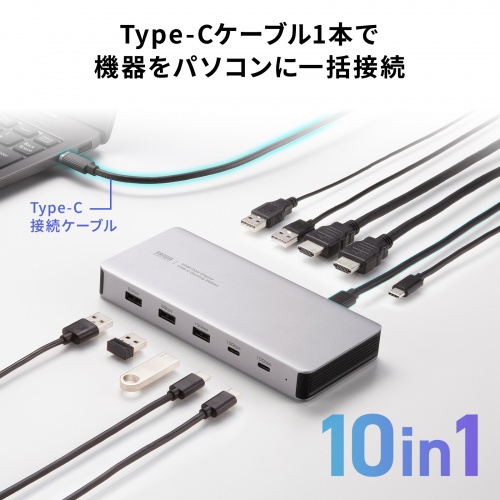 USB-CVDK21 / USB Type-Cドッキングステーション（HDMI×2画面・USBハブ×7ポート）
