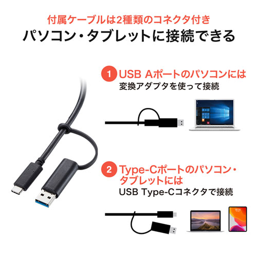 USB-CVDK5 / VESAマウント対応Type-C・USB3.1A接続ドッキングステーション