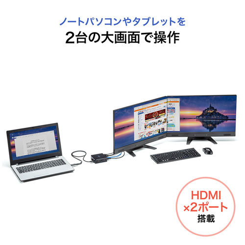 USB-CVDK5 / VESAマウント対応Type-C・USB3.1A接続ドッキングステーション