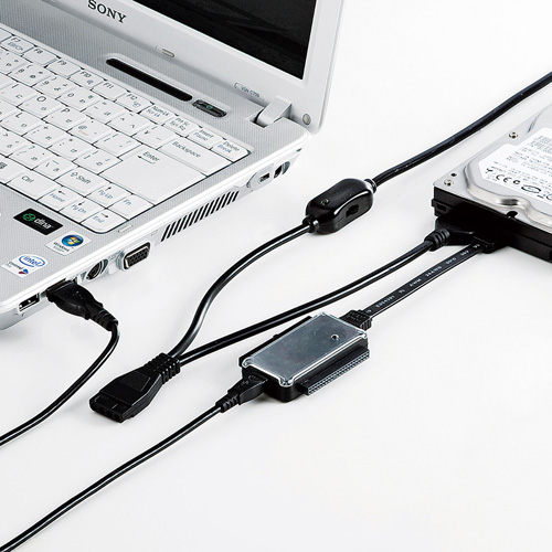 USB-CVIDE2N【IDE/SATA-USB変換ケーブル】IDE・SATAからUSB2.0に変換