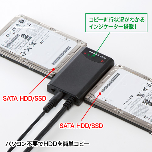 USB-CVIDE4 / HDDコピー機能付きSATA - USB3.0変換ケーブル