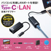 USB-CVLAN2BK USB3.2 TypeC-LAN変換アダプタ(ブラック) USB-CVLAN2BK / USB3.2 TypeC-LAN変換アダプタ(ブラック)