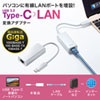 USB-CVLAN2W / USB3.2 TypeC-LAN変換アダプタ（ホワイト）