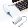 USB-CVLAN2W / USB3.2 TypeC-LAN変換アダプタ（ホワイト）