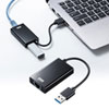 USB-CVLAN3BK 有線LANアダプタ(USB3.2 LAN変換・USBハブポート付・ブラック) USB-CVLAN3BK / 有線LANアダプタ(USB3.2 LAN変換・USBハブポート付・ブラック)