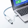 USB-CVLAN3WN 有線LANアダプタ(USB A Gen1-LAN変換・USBハブ付き・Gigabit対応・ホワイト) USB-CVLAN3WN / 有線LANアダプタ(USB A Gen1-LAN変換・USBハブ付き・Gigabit対応・ホワイト)