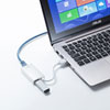 USB-CVLAN3W / 有線LANアダプタ（USB3.2 LAN変換・USBハブポート付・ホワイト）