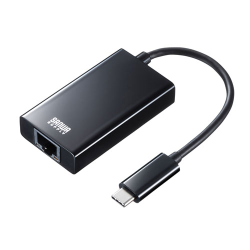 USB-CVLAN4BKN【有線LANアダプタ（USB Type-C-LAN変換・USBハブ付き・Gigabit対応・ブラック）】USB 5Gbps  Type-Cポートをギガビット対応LANポートに変換できるUSB 5Gbps Type-C-LAN変換アダプタ。USBハブ1ポート付き。ブラック。 |  ...