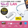 USB-CVLAN4WN 有線LANアダプタ(USB Type-C-LAN変換・USBハブ付き・Gigabit対応・ホワイト) USB-CVLAN4WN / 有線LANアダプタ(USB Type-C-LAN変換・USBハブ付き・Gigabit対応・ホワイト)