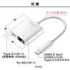 USB-CVLAN7W / USB3.2 Type-C-LAN変換アダプタ(PD対応・ホワイト)